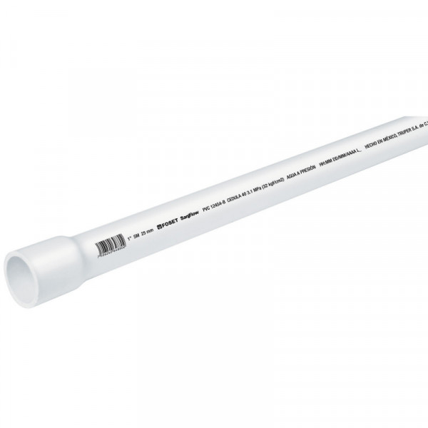 PVC-003 Tubo de PVC hidráulico cédula 40, 1', tramo 3m TRUPER | DIHERESA