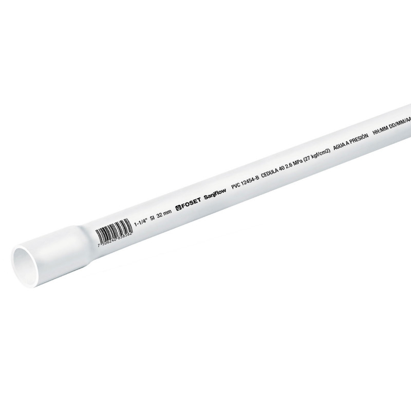 PVC-004 Tubo de PVC hidráulico cédula 40, 1-1/4', tramo 3m TRUPER | DIHERESA PVC-004 Tubo de PVC hidráulico cédula 40, 1-1/4', tramo 3m TRUPER | DIHERESA