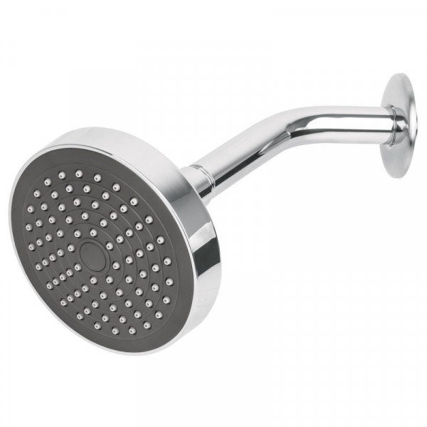 R-402 Regadera redonda, ABS, 4-1/4', con brazo, Basic TRUPER | DIHERESA