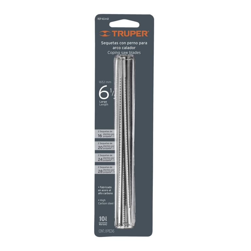 REP-ACA-6X Repuesto de segueta para ACA-6X, blister con 8 pzas TRUPER | DIHERESA