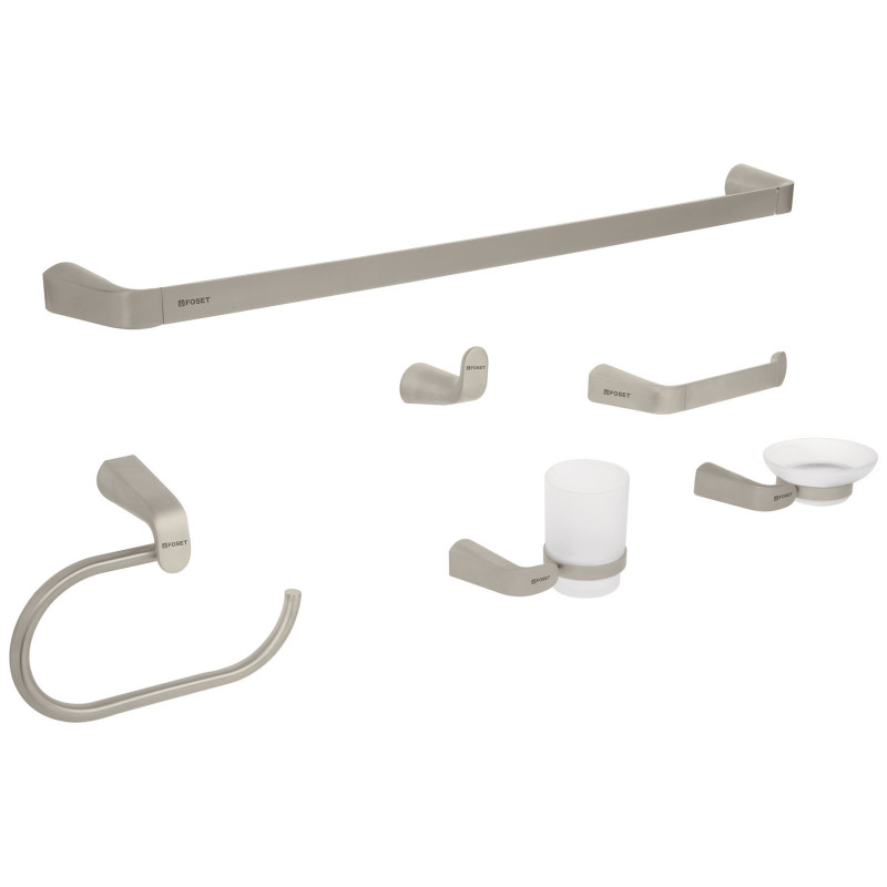 RIA-7000N Juego de accesorios para baño,satinado, 6 piezas, Riviera TRUPER | DIHERESA