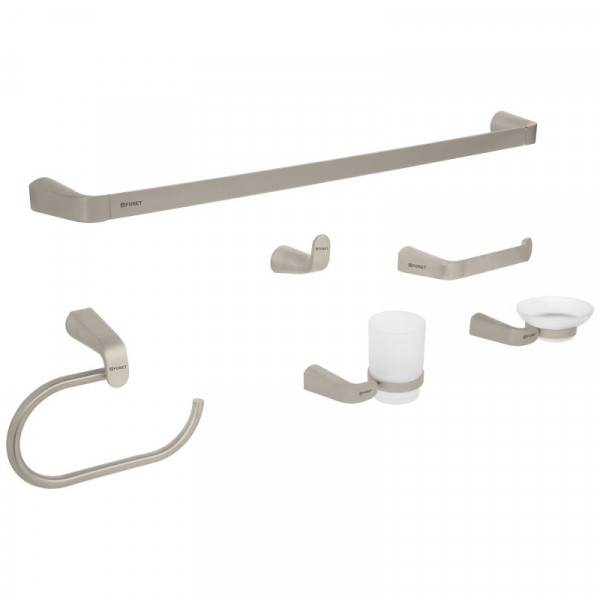 RIA-7000N Juego de accesorios para baño,satinado, 6 piezas, Riviera TRUPER | DIHERESA