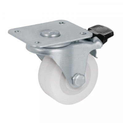 RO-2210F Rodaja de polietileno 2', placa giratoria, 22mm con freno TRUPER | DIHERESA