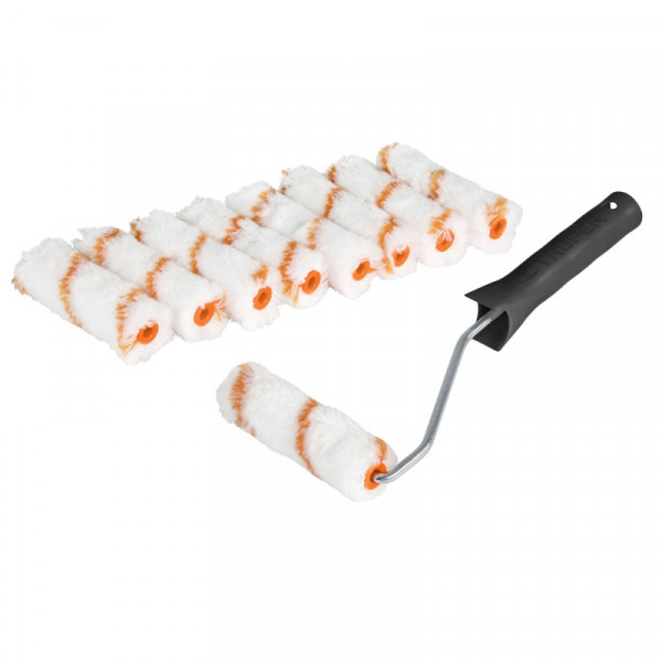 ROPI-420N9 Kit 9 repuestos de mini rodillos de 4' y 1 maneral TRUPER | DIHERESA