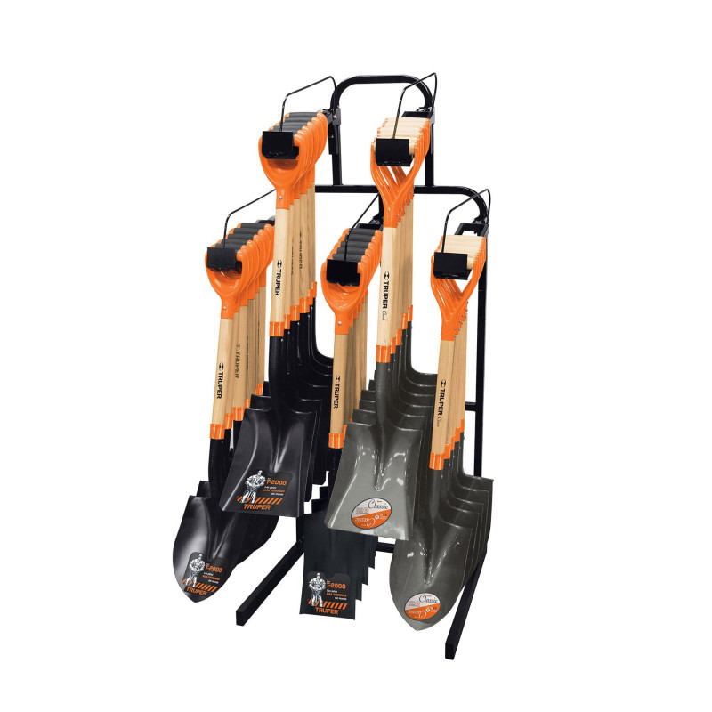 R-PYP Rack para palas con mango 'Y' de pared para 30 piezas TRUPER | DIHERESA R-PYP Rack para palas con mango 'Y' de pared para 30 piezas TRUPER | DIHERESA