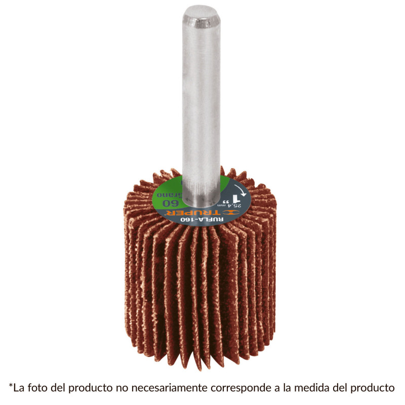 RUFLA-180 Rueda flap de 1', grano 80 TRUPER | DIHERESA RUFLA-180 Rueda flap de 1', grano 80 TRUPER | DIHERESA