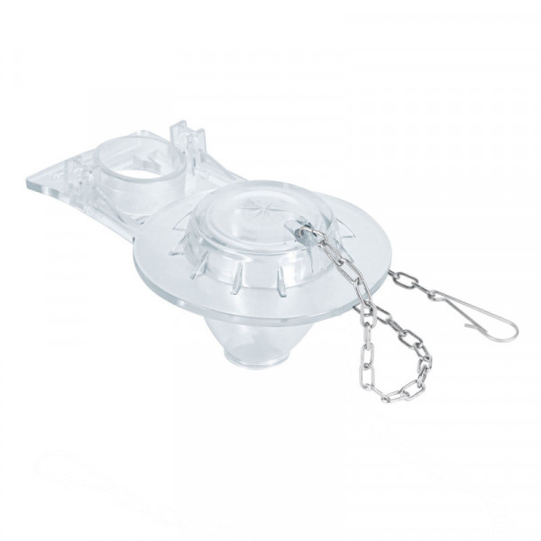 SA-008 Sapo para WC, PVC transparente con cadena inoxidable, 2' TRUPER | DIHERESA