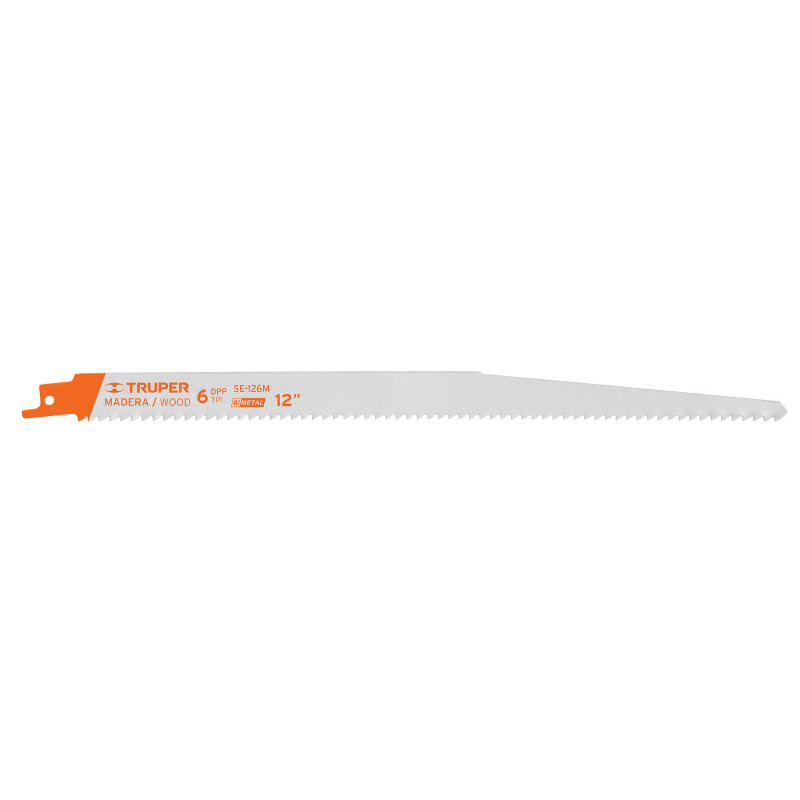 SE-126M Segueta sierra sable, 12', 6 DPP, cónica para madera, 2 pzas TRUPER | DIHERESA SE-126M Segueta sierra sable, 12', 6 DPP, cónica para madera, 2 pzas TRUPER | DIHERESA
