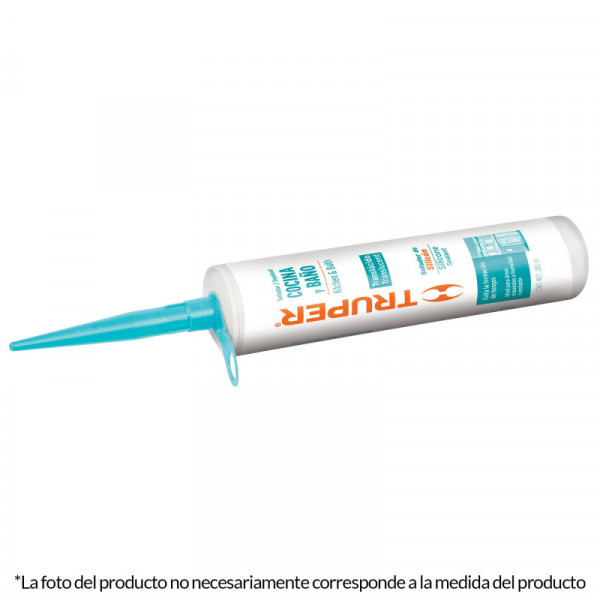 SIL-100BCB Silicón 100%, para baños y cocina, blanco TRUPER | DIHERESA
