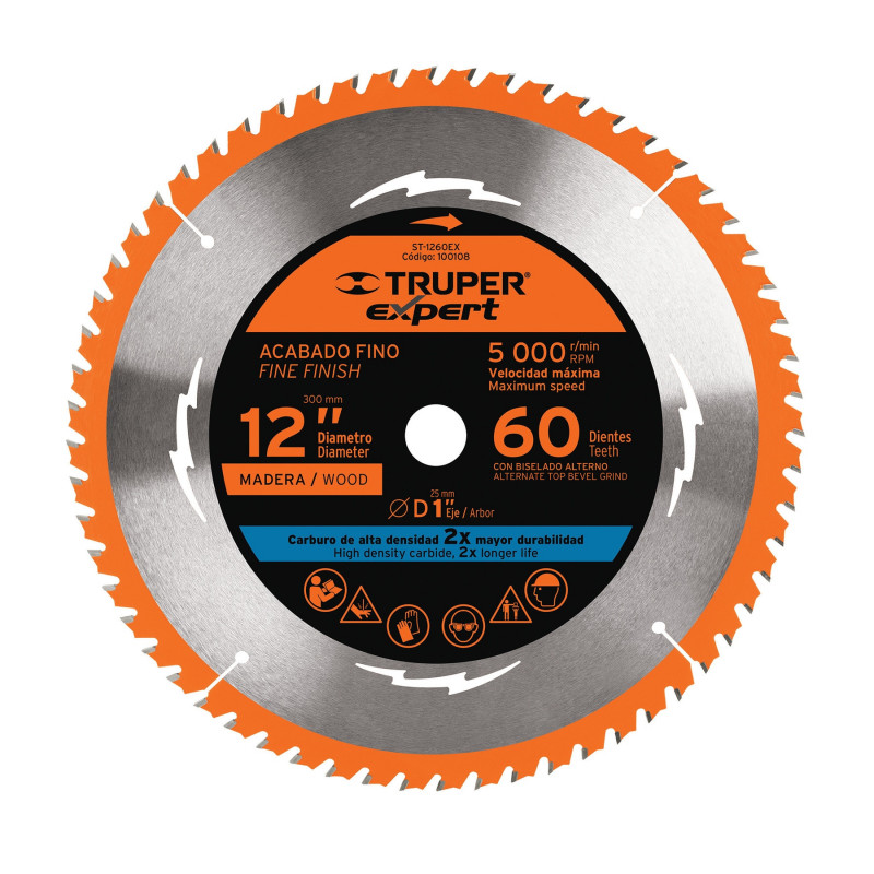 ST-1260EX Disco sierra p/madera 12', 60dpp, centro 1', Expert TRUPER | DIHERESA