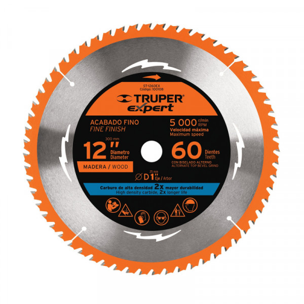 ST-1260EX Disco sierra p/madera 12', 60dpp, centro 1', Expert TRUPER | DIHERESA