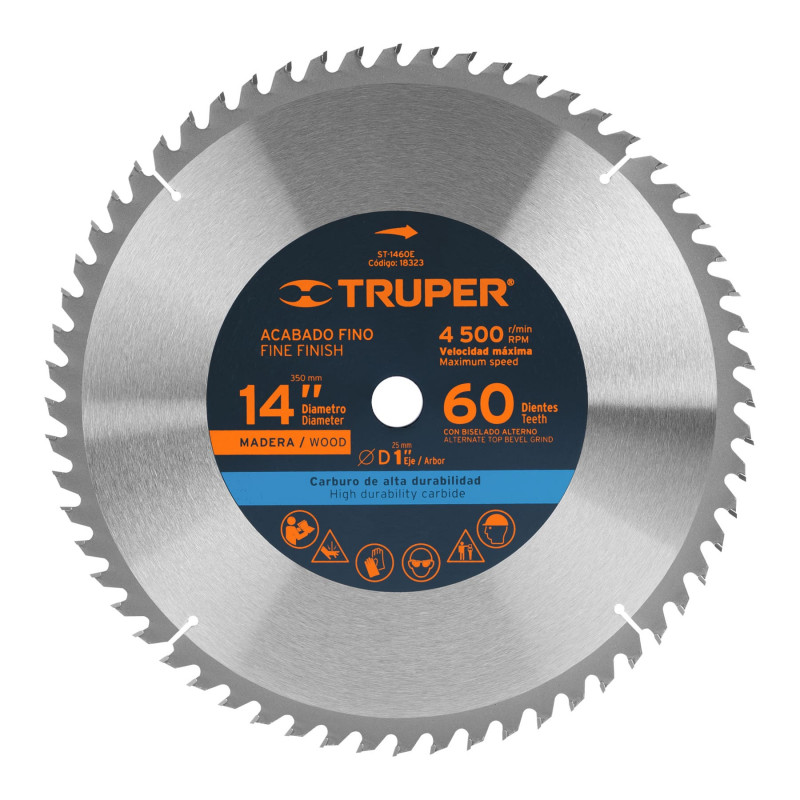 ST-1460E Disco sierra p/madera 14', 60 dientes, centro 1' TRUPER | DIHERESA ST-1460E Disco sierra p/madera 14', 60 dientes, centro 1' TRUPER | DIHERESA