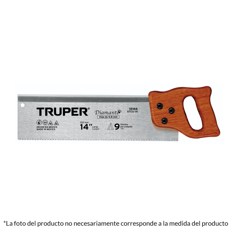 STCX-12 Serrucho 12' diamante, de costilla, 9 DPP TRUPER | DIHERESA STCX-12 Serrucho 12' diamante, de costilla, 9 DPP TRUPER | DIHERESA