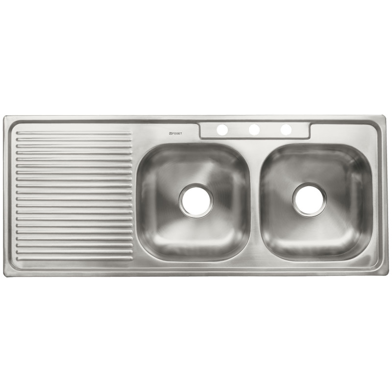 TA-1202TDB Tarja de empotrar 120 x 50 x 15 cm, doble tina derecha,Basic TRUPER | DIHERESA TA-1202TDB Tarja de empotrar 120 x 50 x 15 cm, doble tina derecha,Basic TRUPER | DIHERESA