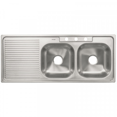 TA-1202TD Tarja de empotrar 120 x 50 x 15, doble tina, derecha TRUPER | DIHERESA