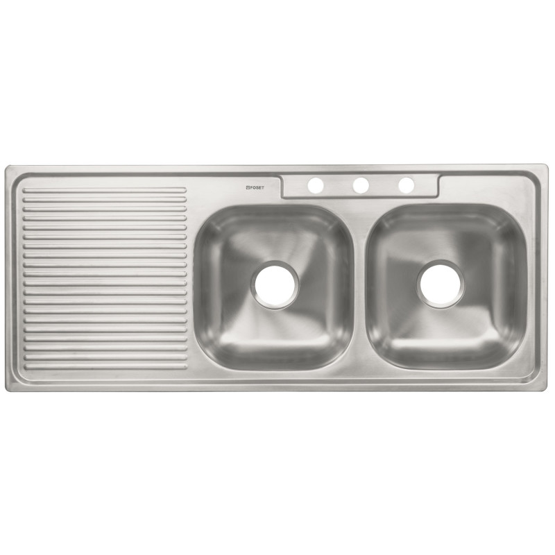 TA-1202TD Tarja de empotrar 120 x 50 x 15, doble tina, derecha TRUPER | DIHERESA TA-1202TD Tarja de empotrar 120 x 50 x 15, doble tina, derecha TRUPER | DIHERESA