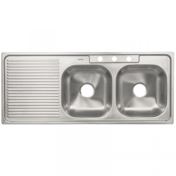 TA-1202TD Tarja de empotrar 120 x 50 x 15, doble tina, derecha TRUPER | DIHERESA