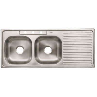 TA-1202TI Tarja de empotrar 120 x 50 x 15, doble tina, izquierda TRUPER | DIHERESA