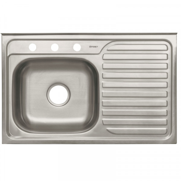 TA-850IB Tarja de sobreponer 80 x 50 cm, tina izquierda, Basic TRUPER | DIHERESA