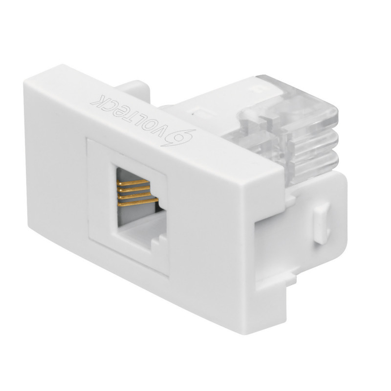 TE-OB Toma de teléfono, línea Oslo, color blanco TRUPER | DIHERESA TE-OB Toma de teléfono, línea Oslo, color blanco TRUPER | DIHERESA