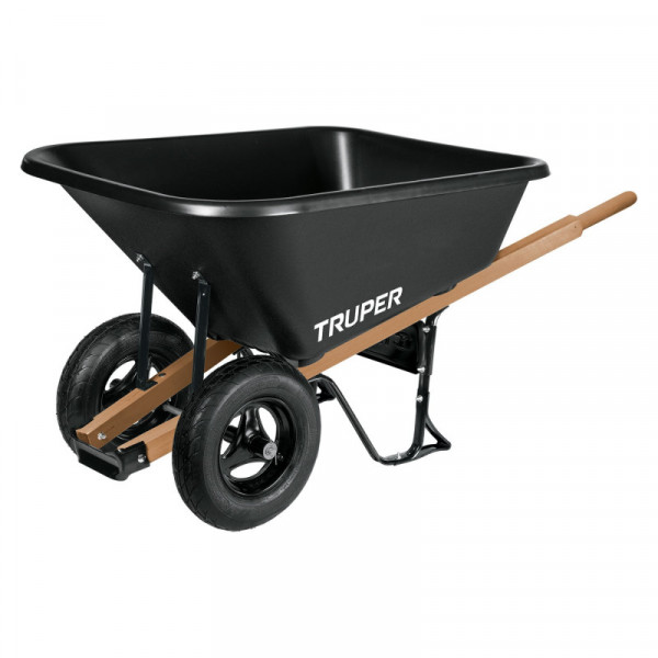 TP-8 Carretilla 8ft3, bandeja plástica, mgos/madera,llanta ligera TRUPER | DIHERESA