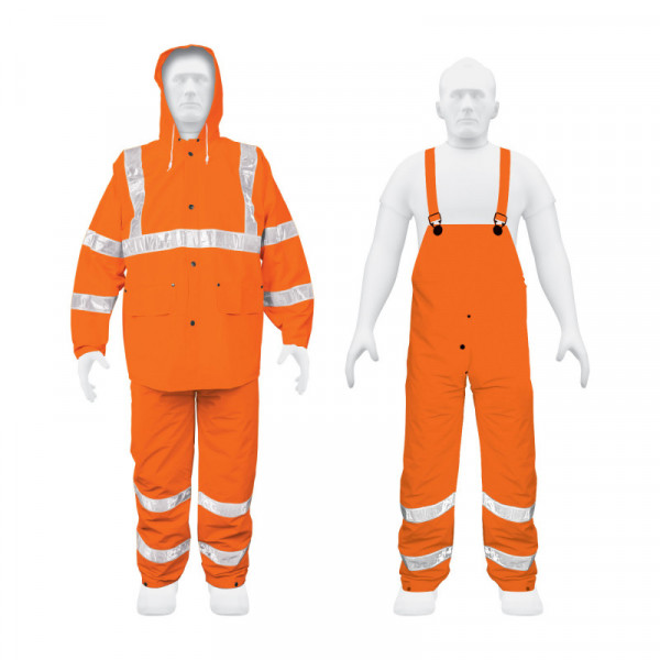 TRA-NAR-M Conjunto impermeable c/reflejante, naranja, talla M, PVC TRUPER | DIHERESA