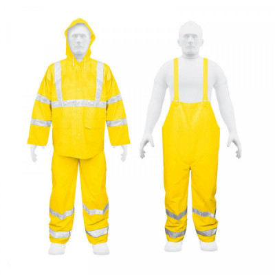TRA-REF-S Conjunto impermeable c/reflejante, amarillo, talla chica,PVC TRUPER | DIHERESA