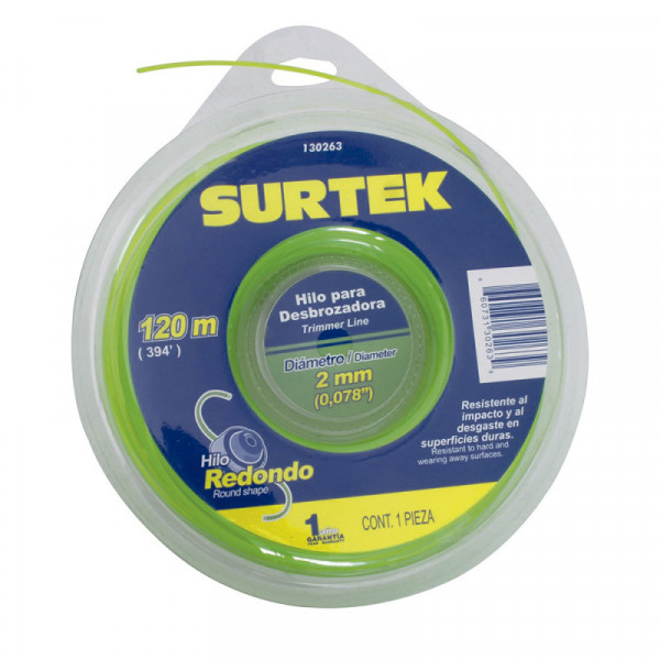 130263 SURTEK Nailon para desbrozadora en doble blíster 2mm x 120 mt Surtek | DIHERESA