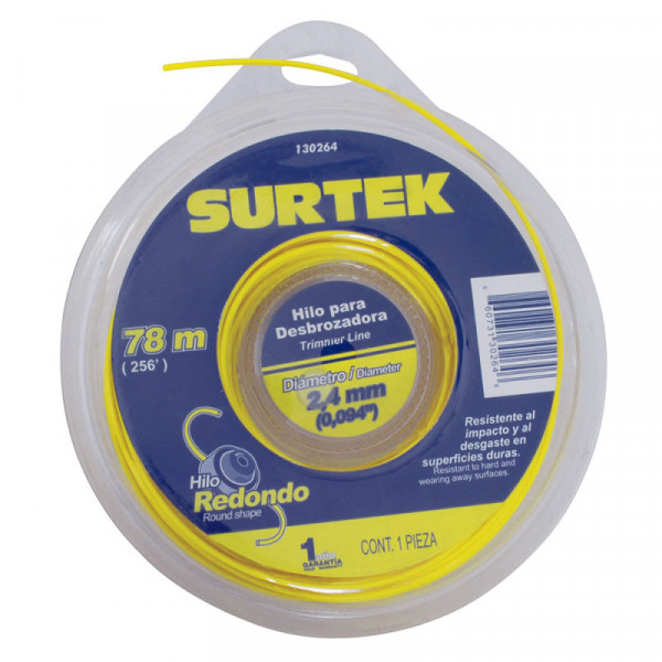 130264 SURTEK Nailon para desbrozadora en doble blíster 2.4mm x 78 mt Surtek | DIHERESA