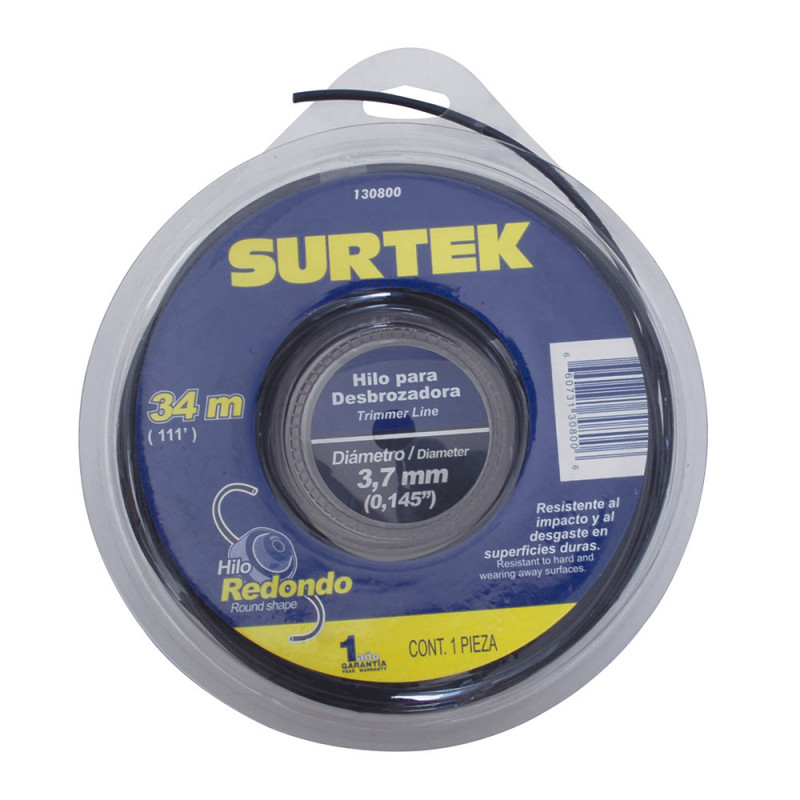 130800 SURTEK Nailon para desbrozadora en doble blíster 3.7mm x 34 mt Surtek | DIHERESA 130800 SURTEK Nailon para desbrozadora en doble blíster 3.7mm x 34 mt Surtek | DIHERESA