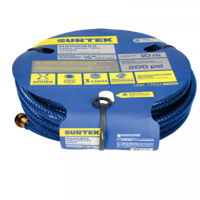 M12S25 SURTEK Manguera Spider 1/2" armada con conector metálico 25m Surtek | DIHERESA