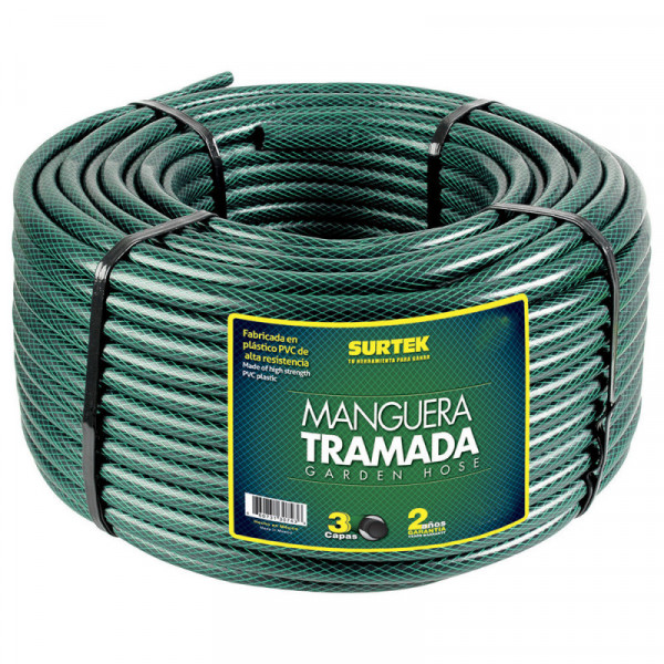 M34T100 SURTEK Manguera tramada verde 3/4" rollo 100m Surtek | DIHERESA