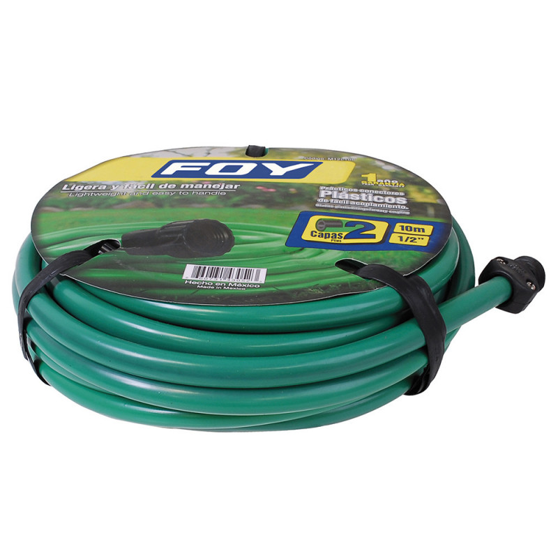 M12L10P FOY Manguera lisa 2 capas 1/2" armada con conector plástico 10m Foy | DIHERESA M12L10P FOY Manguera lisa 2 capas 1/2" armada con conector plástico 10m Foy | DIHERESA