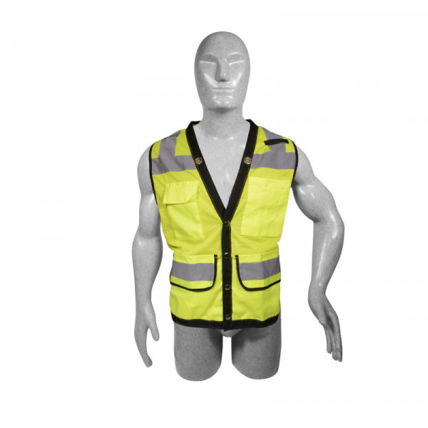 137549 SURTEK Chaleco de seguridad unitalla  alta visibilidad para supervisor amarillo Surtek | DIHERESA