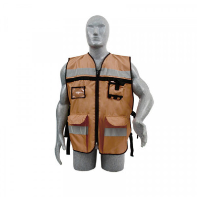 137590 SURTEK Chaleco de seguridad para supervisor beige