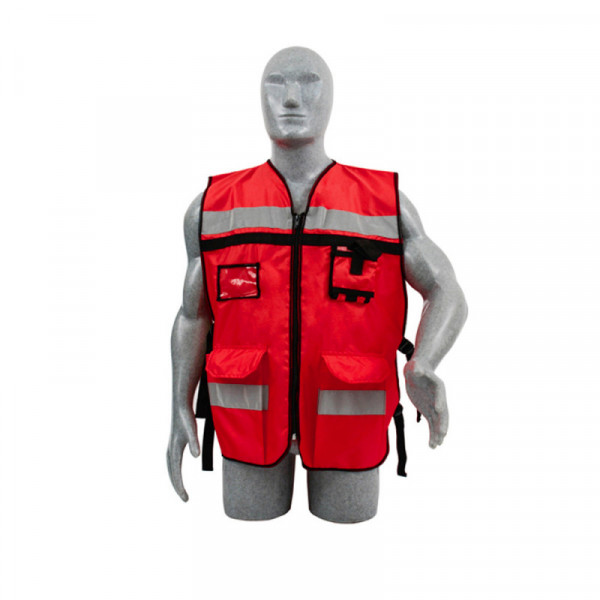 137593 SURTEK Chaleco de seguridad para supervisor rojo Surtek | DIHERESA