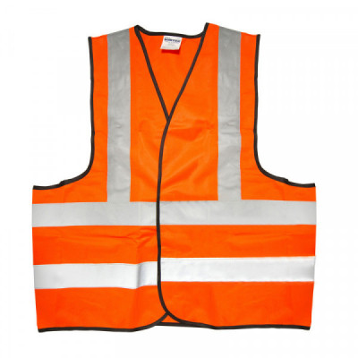 137377 SURTEK Chaleco de seguridad tela naranja con cintas reflejantes Surtek | DIHERESA