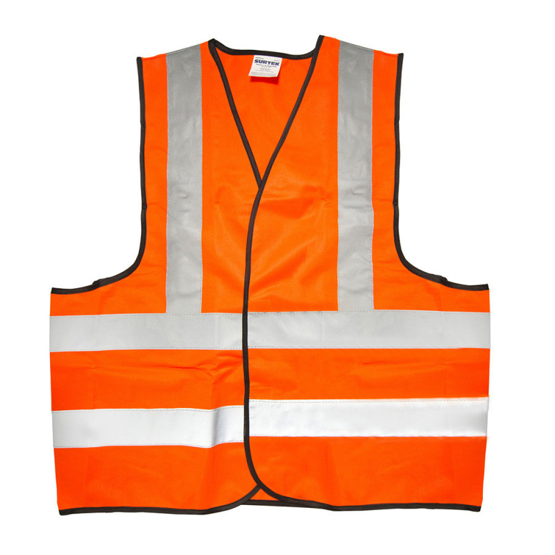 137377 SURTEK Chaleco de seguridad tela naranja con cintas reflejantes Surtek | DIHERESA 137377 SURTEK Chaleco de seguridad tela naranja con cintas reflejantes Surtek | DIHERESA