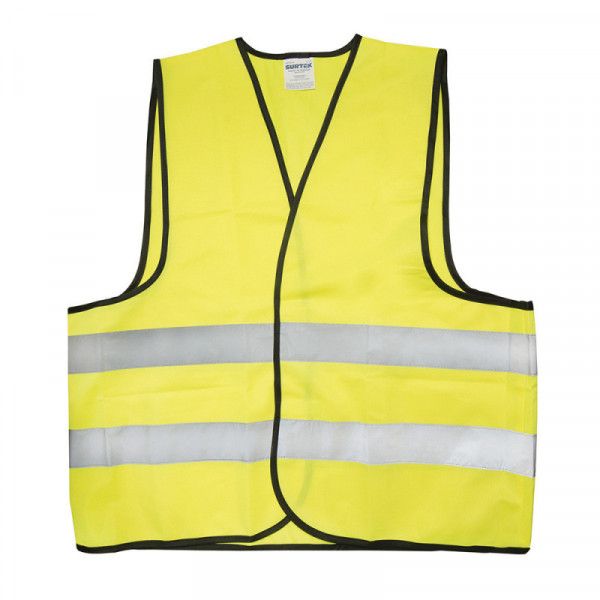 137378 SURTEK Chaleco de seguridad tela amarillo con cintas reflejantes Surtek | DIHERESA