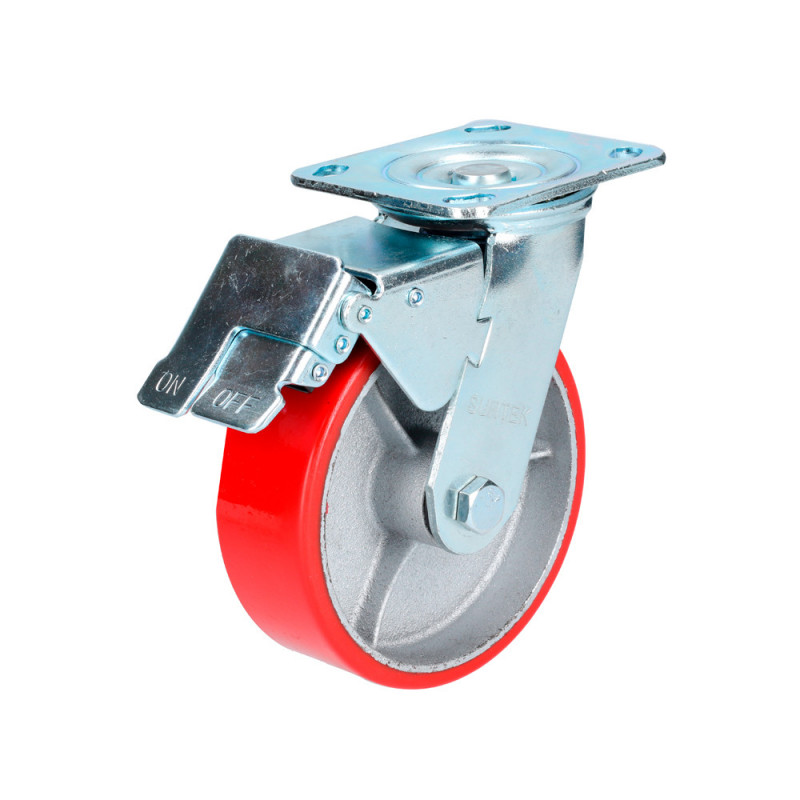 RP15B SURTEK Rodaja de fierro rueda de poliuretano giratoria 6" con freno Surtek | DIHERESA RP15B SURTEK Rodaja de fierro rueda de poliuretano giratoria 6" con freno Surtek | DIHERESA