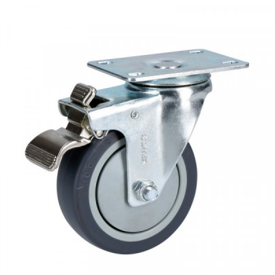 RT7B SURTEK Rodaja de polipropileno y TPR giratoria 3" con freno Surtek | DIHERESA