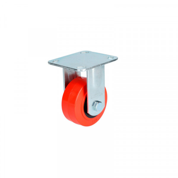 RR10F SURTEK Rodaja de polipropileno rojo y poliuretano negro fija 4" sin freno Surtek | DIHERESA