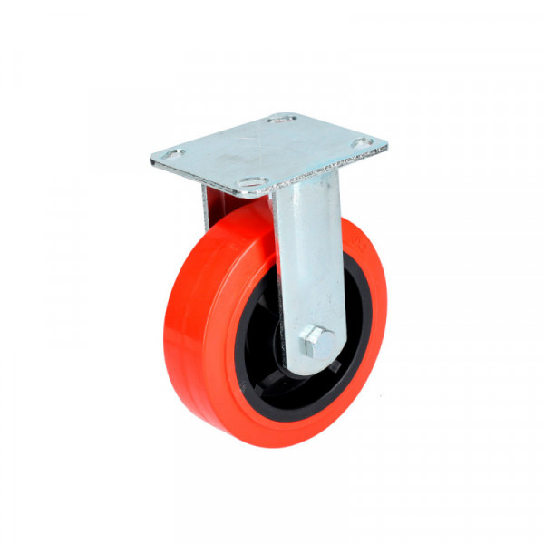 RR15F SURTEK Rodaja de polipropileno rojo y poliuretano negro fija 6" sin freno Surtek | DIHERESA