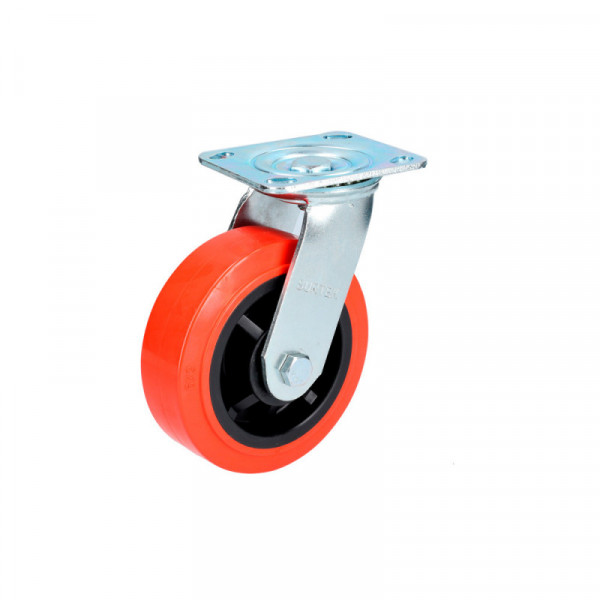 RR15G SURTEK Rodaja de polipropileno rojo y poliuretano negro giratoria 6" sin freno Surtek | DIHERESA