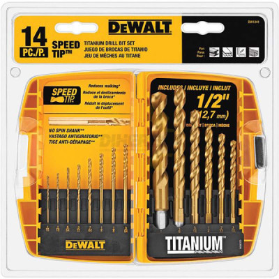 Dewalt DW1341  G SET 14 PC BROCAS TITANIUM