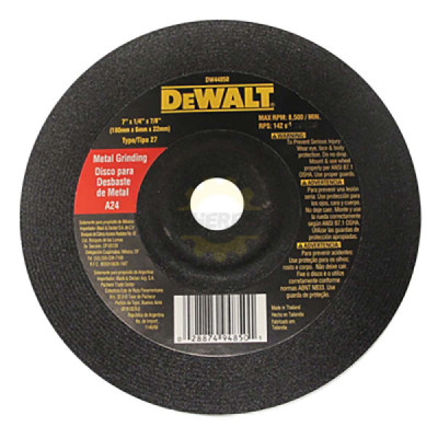 Dewalt DW44850 DISCO ABRASIVO METAL 7 X 1/4 X 7/8 GR