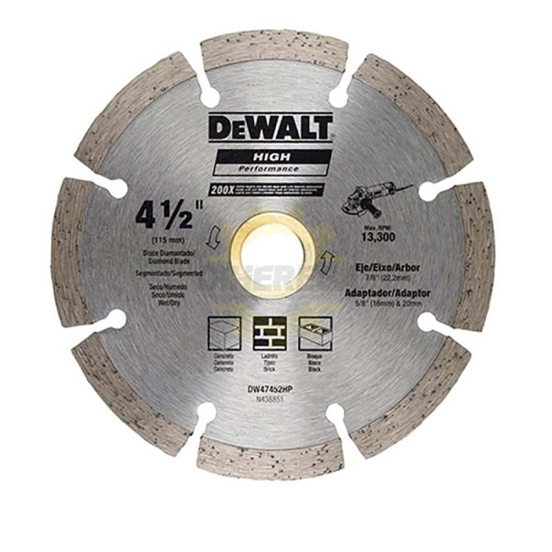 Dewalt DW47452HP DISCO DIAMANTADO 4-1/2(115MM) SEGMENTADO Dewalt DW47452HP DISCO DIAMANTADO 4-1/2(115MM) SEGMENTADO