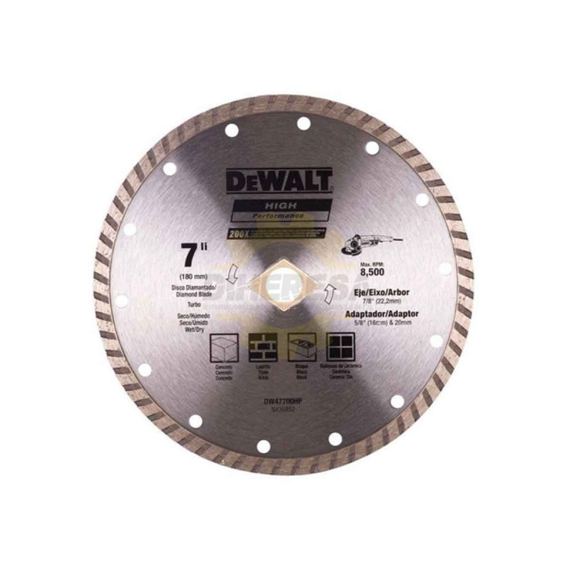Dewalt DW47700HP DISCO DIAMANTADO 7 (180MM) TURBO Dewalt DW47700HP DISCO DIAMANTADO 7 (180MM) TURBO