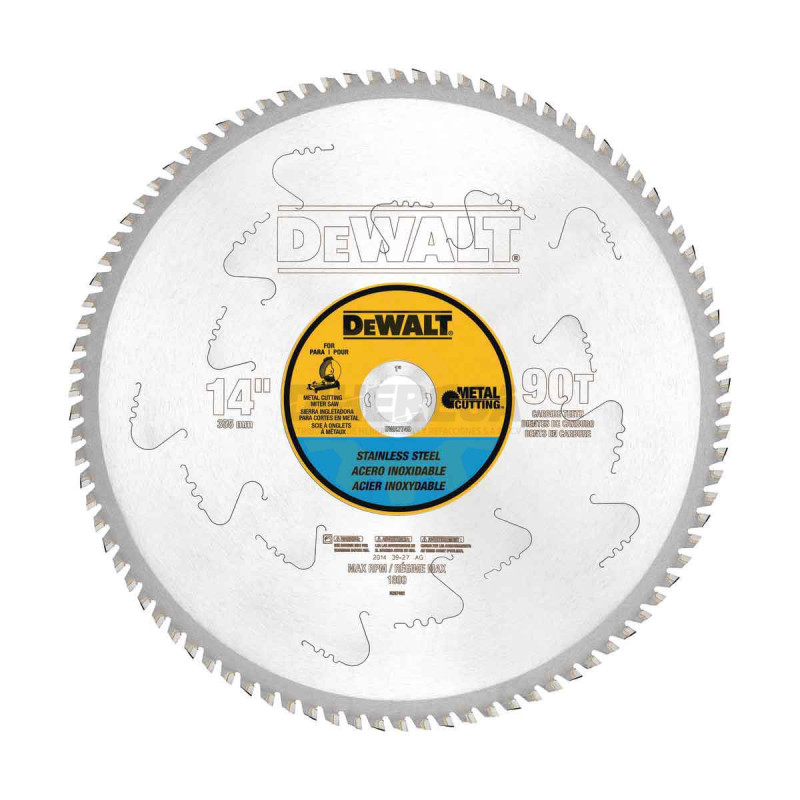 Dewalt DWA7749 DISCO CARBURO 14 90D. P/DW872 ACERO INOX Dewalt DWA7749 DISCO CARBURO 14 90D. P/DW872 ACERO INOX