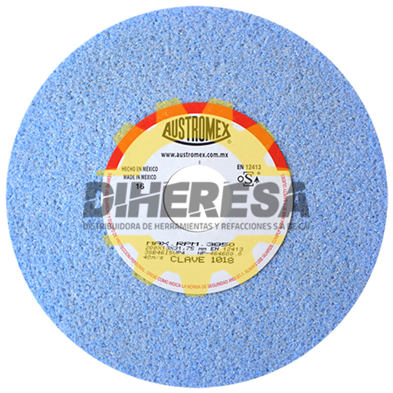 Austromex 1018 Rueda vitrificada azul tipo 1 de 200 x 13 x 31.75 mm. Austromex 1018 Rueda vitrificada azul tipo 1 de 200 x 13 x 31.75 mm.